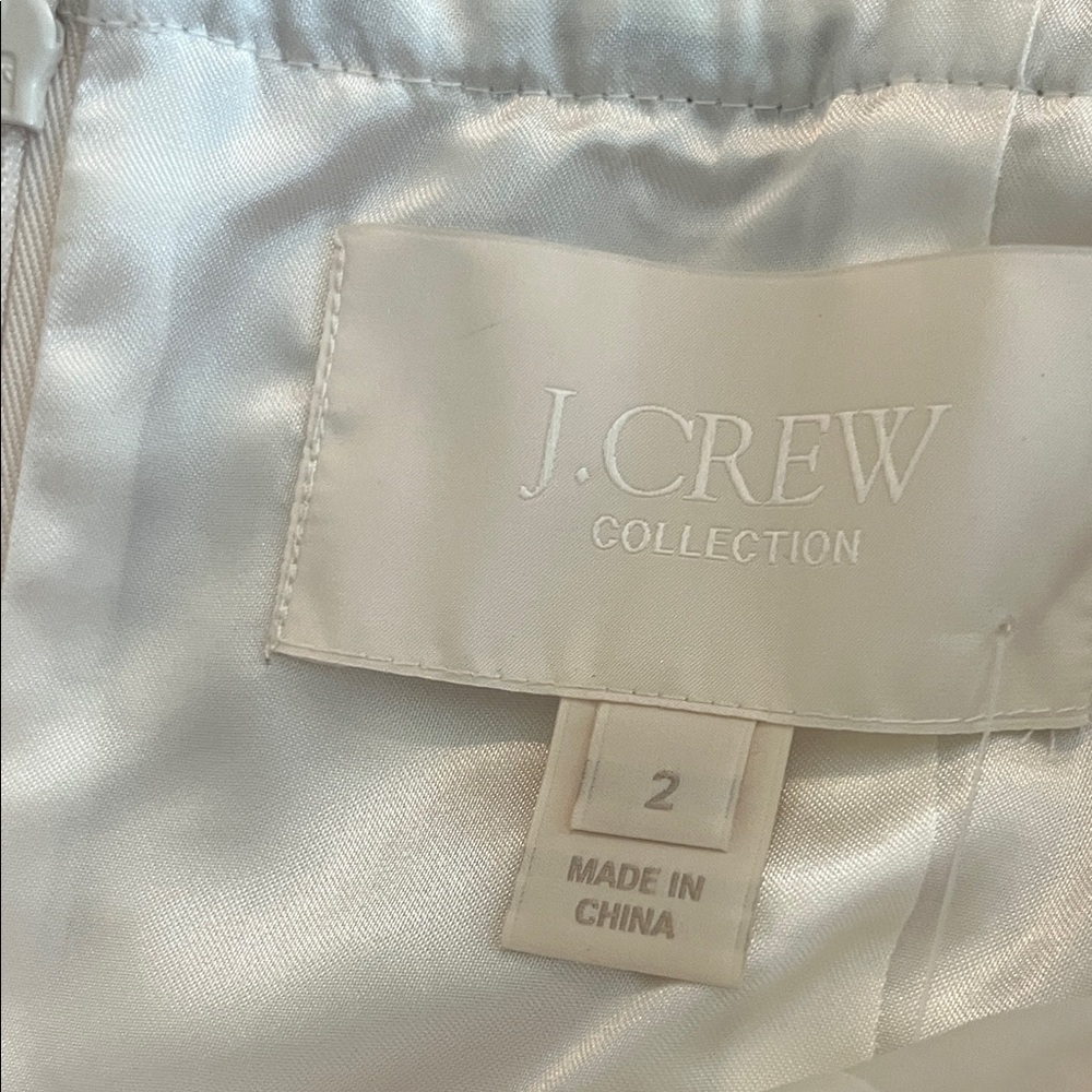 J. Crew Textured Cream/White Midi Dress with Black Sequins - Picture 2 of 8